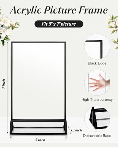 8 Pack 5x7 inch Acrylic Sign Holders, Double Sided Picture Frame Black - Image 3