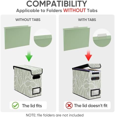 BALEINE File Organizer Box with Lid, Collapsible Hanging File Storage Box - Image 3
