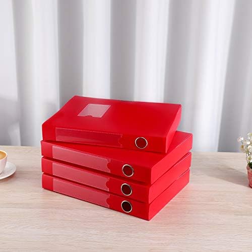 HUA JIE 4 Pack A4 Storage File Boxes Plastic Archives Cases with Lid,Red - Image 6