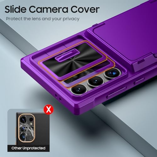 GooseBox for Galaxy S24 Ultra Wallet Case with【RFID Blocking】 Card Holder & Camera Cover & Kickstand, Full Body Shockproof Wallet Case for S24 Ultra 6.8Inch 2024 for Women Men-Purple(Upgraded) - Image 6