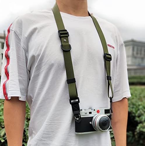 Camera Strap, Quick Adjustable Shoulder Sling Camera Neck Shoulder Strap for Leica Fuji Pentax Canon Micro Single and DSLR Camera Green - Image 3