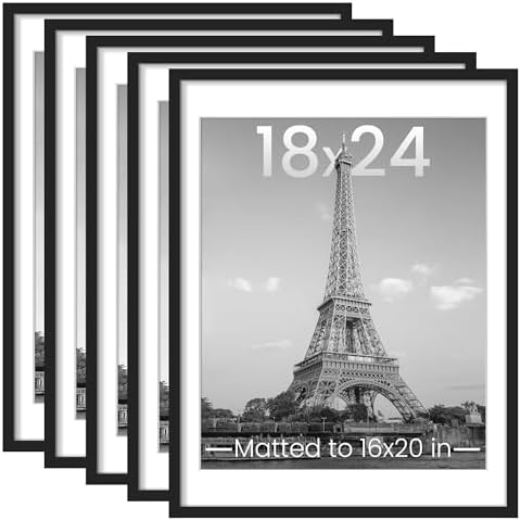 upsimples 18x24 Picture Frame, Gallery Wall Frames Set of 5, Black by upsimples