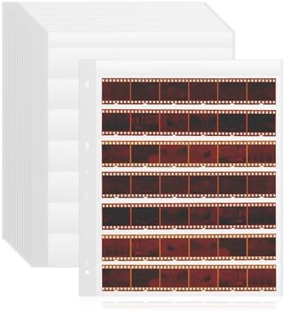 50 Pcs 35mm Negative Sleeves - Acid-Free Archival Film Negative Storage Pages, Pages Holds 7 Strips of 6 Frames - Compatible with 3-Ring Binders for Organizing 35mm Film by Unknown