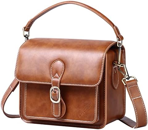 Cwatcun Camera Sling Bag Retro PU Leather, Crossbody for DSLR/Mirrorless by FocusonCameraBag