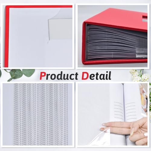 Popotop Photo Album 4x6 100 Photos with Writing Space, Leather Cover Album with Display Picture Window, Photo Book for Wedding Family Baby Gift - Image 5