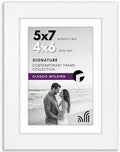 Americanflat 5x7 Picture Frame - Matted to 4x6 - Engineered Wood - White by Americanflat