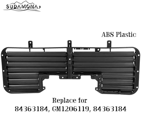 Front Radiator Active Grille Shutter Control Assembly W/o Motor Fit For 2017 2018 2019 Chevrolet Silverado 1500/GMC Sierra 1500,Factory Style,Black - Image 2