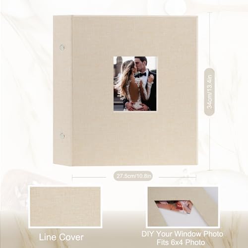 Artmag Fabric Photo Album 4x6 400 Large Capacity for Family Wedding Anniversary Linen Album Holds 400 Vertical Photos (400 Pockets, Beige) - Image 2