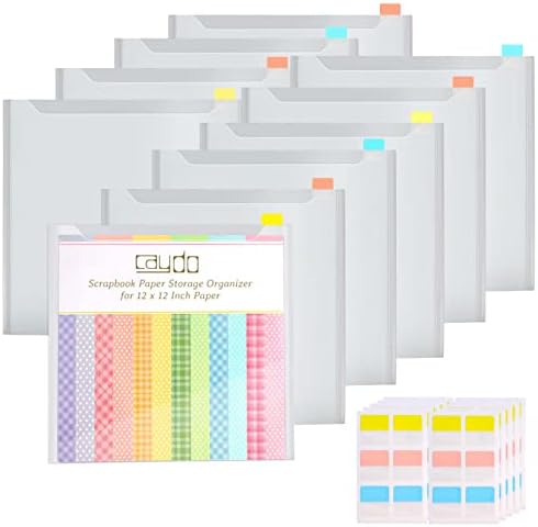 Caydo 50 Pcs 12 x 12 Inch Scrapbook Paper Storage Organizer with 120 Sticky by Caydo