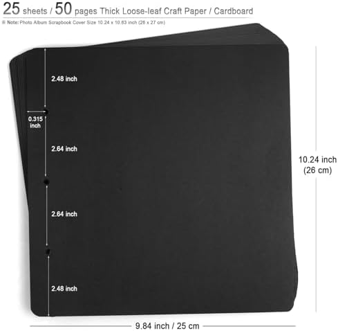 Photo Album or DIY Scrapbook (10x10 inch 50 Pages Double Sided), Vintage Leather Cover Three-Ring Binder Picture Booth Albums with 9 Colors 408pcs Self Adhesive Photos Corners for Memory Keep - Image 4