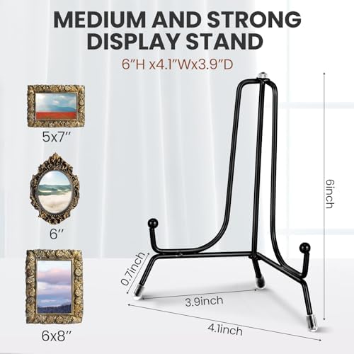 Chumia 18 Pcs Anti Slip Plate Stands for Display, Black, 6 Inch - Image 2