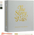 Lanpn Couples Scrapbook Photo Album - The Story of Us, Linen Wedding Anniversary Self Adheisve Picture Book holds 4x6 5x7 A5 Photo for Love Newlywed Valentine's Day (Large 40 Sheets/80 Pages, Grey) by Lanpn