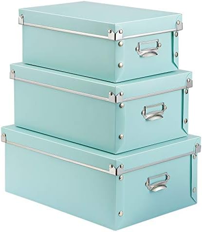 SEEKIND Foldable Storage Box with Lids and Handles Decorative, 3 in 1 Set, Multiple Size Plastic Box for Clothes, Cosmetic, Books … by SEEKIND%2C+Professional+Office+Products+Supplier.