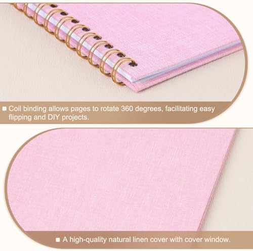 Scrapbook Photo Album 10x10 Inches 80 Pages Linen Cover Pink - Image 5
