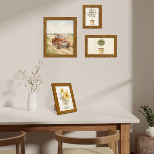 puthiac 5x7 Rustic Farmhouse Picture Frame, Honey Oak, 1 Pack - Image 7