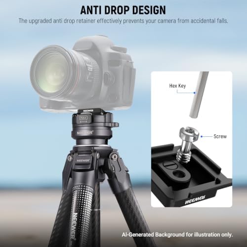 NEEWER Arca Type Quick Release Plate with 1/4" Screw, Camera Tripod Mount Adapter QR Plate Accessory Compatible with DJI RS Series Gimbal Stabilizer Action Camera Phone Cage, UA078 - Image 4