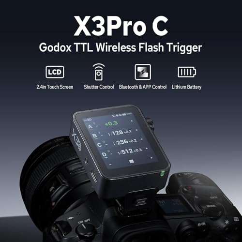 GODOX X3 PRO X3PRO-C Flash Trigger for Canon Camera, 2.4G TTL Wireless Touchscreen Transmitter,Support Bluetooth & APP Control, Shutter Control, Built-in Li-ion Battery Fast Charging (Upgrade X3-C) - Image 2