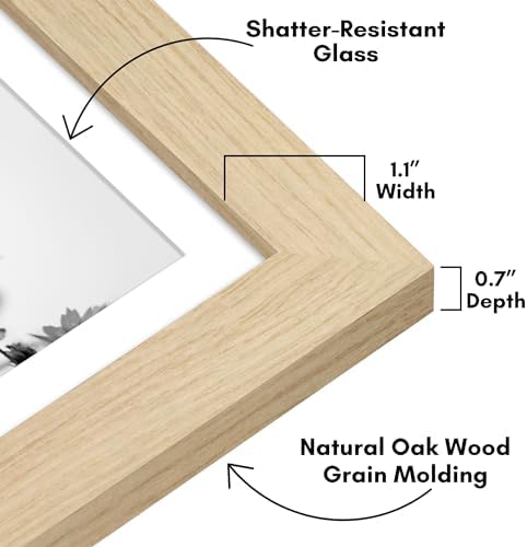 Americanflat 5x7 Picture Frame - Matted to 4x6 - Natural Oak - Image 3