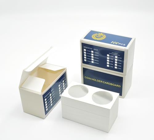 Boen 40mm Coin Flips 300Pcs 2x2 Cardboard Holders by BoenCoinCollectionSupplies