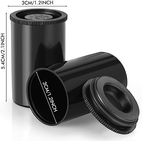 JOVITEC 100 Pcs Plastic Film Canister Holder 35 mm Empty Camera Reel Containers Storage Containers Case with Lids for Small Accessories Fish Hook Film Beads(Black) - Image 5