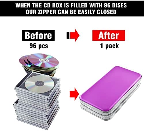 96‑Capacity Hard Plastic CD/DVD Binder for Car, Home & Travel - Image 4