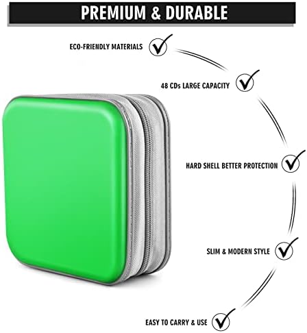 48‑Capacity Hard Plastic CD/DVD Binder for Car, Home & Travel - Image 3