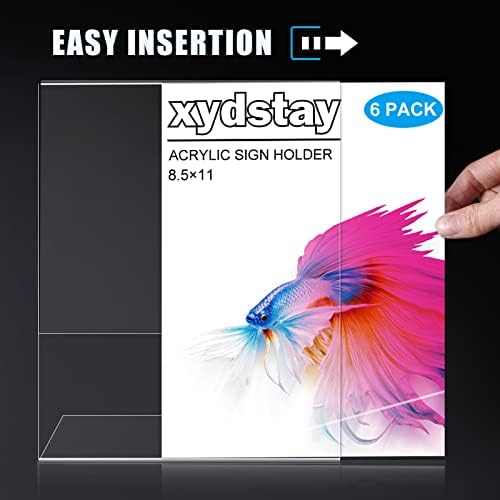 xydstay 6 pack 8.5x11 Acrylic Sign Holder, L-Shape, Plastic Flyer Stand - Image 5