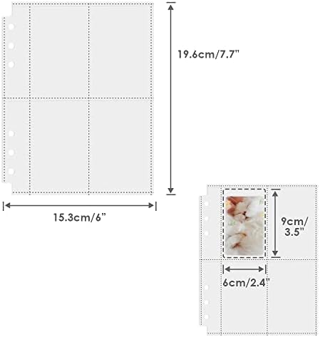 4 Pocket Pages 3.5"x2.4", 30 Pack Sheet Protectors for A5 Binder - Image 4