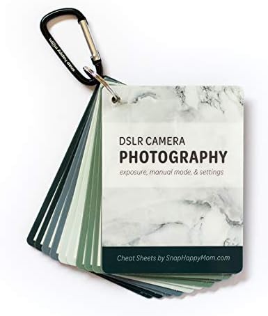 DSLR Cheat Sheet Cards for Canon, Nikon and Sony Cameras - Plastic Quick Reference Photography Cards | Camera Settings, Exposure & Manual Mode (Classic) by Snap+Happy+Mom