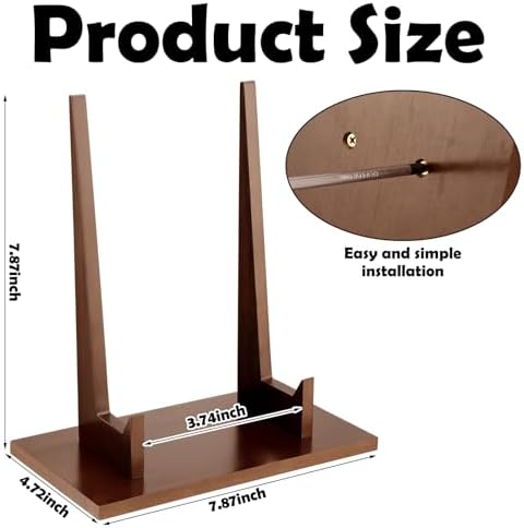 RattanView 1 Pcs Wood Plate Stand for Display 7.8 Inch Plate Holder Display Frame Picture Photo Card Tabletop Decorative Stand - Image 2