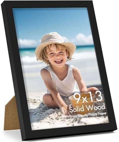Vittanly 9x13 Picture Frame Made of Solid Wood for Wall & Tabletop, Black by Vittanly