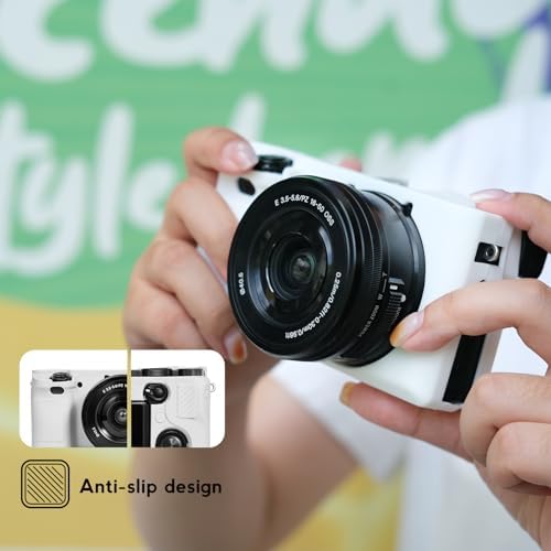 Case for Sony Alpha A6400 A6300, 2 Screen Protector, White - Image 3