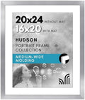 Americanflat 20x24 Poster Frame - Matted to 16x20 - Silver by Americanflat