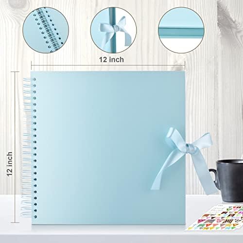 GOTIDEAL 12 x 12 Inch Scrapbook Album with 10 Metallic Markers, Blue - Image 4