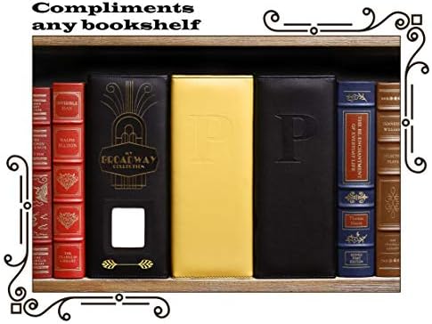 2Fold Binder for Holding Broadway Play Program and Theater Programs with 30 Custom Sheet Protectors - PU Leather - Fits Programs from Mid 1980s to Modern (Black/Gold Foil w/Window) - Image 7