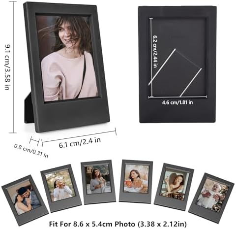8 Pack 2x3 Mini Photo Frames with Clear Protective Cover - Black - Image 3