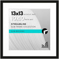 Americanflat 13x13 Picture Frame - Matted to 10x10 - Slim Molding - Black by Americanflat