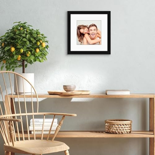 Americanflat 9x9 Picture Frame - Matted to 6x6 - Engineered Wood - Black - Image 6