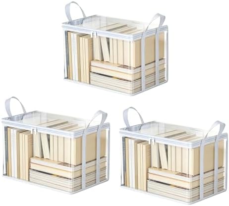 3 Pack Clear Comic Book Storage Containers, White by SKYJORMY