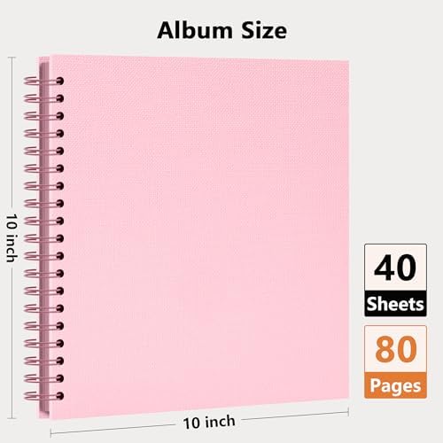 Vienrose Scrapbook Album,80 Pages,10x10 Inch,Candy Pink - Image 6