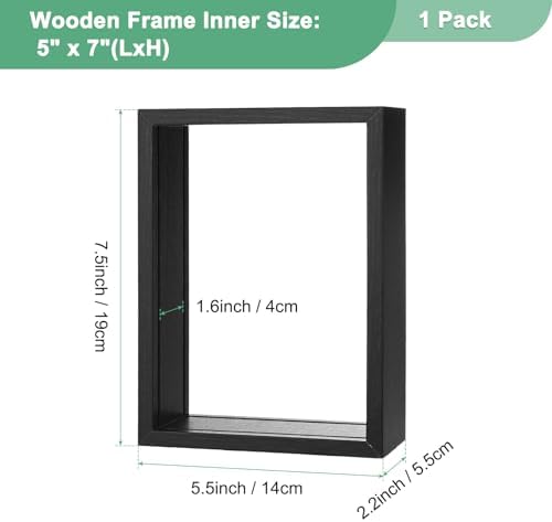 M METERXITY Dried Flower Frame 5x7in Double Acrylic for DIY Black - Image 3