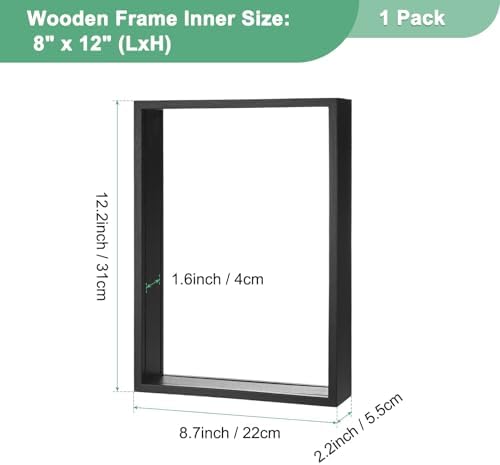 M METERXITY Dried Flower Frame 8x12in Double Acrylic for DIY Black - Image 3