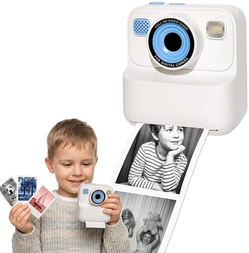 Kids Instant Print Camera, Zero-Ink Thermal Printing with 4 Paper Rolls by Unknown