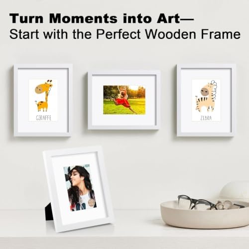 RPJC 8x10 Solid Wood Picture Frame Real Glass Cover White - Image 2