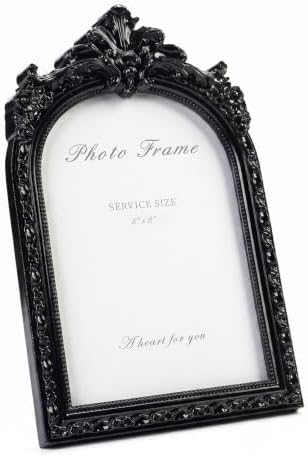 Cuspin 6x8 Black Picture Frame Vintage Ornate Arched Gothic Photo Frame by Cuspin