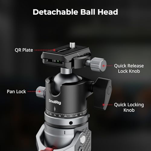 SmallRig 65.6"/ 166.5cm Carbon Fiber Ball Head Monopod for Camera - Image 3