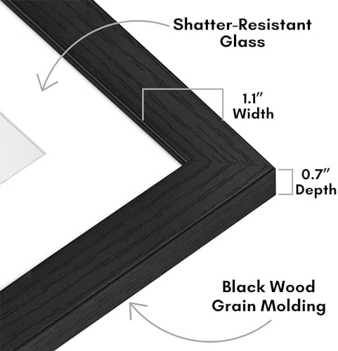Americanflat 6x8 Picture Frame - Matted to 3x5 - Engineered Wood - Black - Image 3