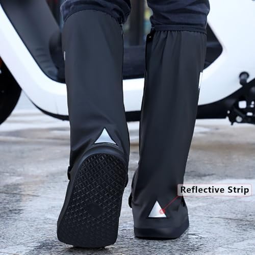 USHTH Black Waterproof Rain Boot Shoe Cover with Reflector (1 Pair) - Image 4