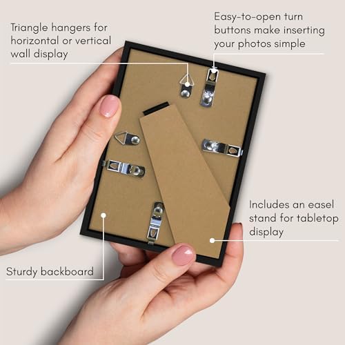 Americanflat 4x6 Picture Frame - Set of 2 - Use as 2x3 Frame with Mat for Instant-Print Photos - Black Mini Picture Frames for Tabletop and Wall Display with Shatter-Resistant Glass - Image 6