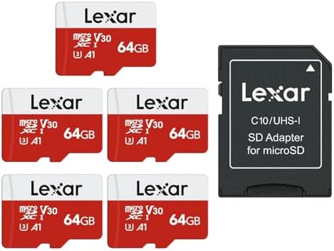 Lexar E-Series 64GB 5 PK Micro SD Card microSDXC UHS-I Flash Memory Card by Lexar
